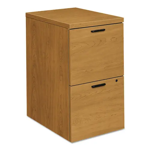 HON® 10500 Series Mobile Pedestal File with 2 Legal/Letter-Size Drawers, Harvest Finish, 15.75"W x 22.75"D x 28"H