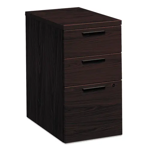 HON® 10500 Series™ Mobile Pedestal File, 3-Drawer, Box/Box/File, Mahogany