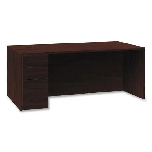 HON® 10500 Series Single Pedestal Desk, Left Pedestal, 66" x 30" x 29.5", Mahogany