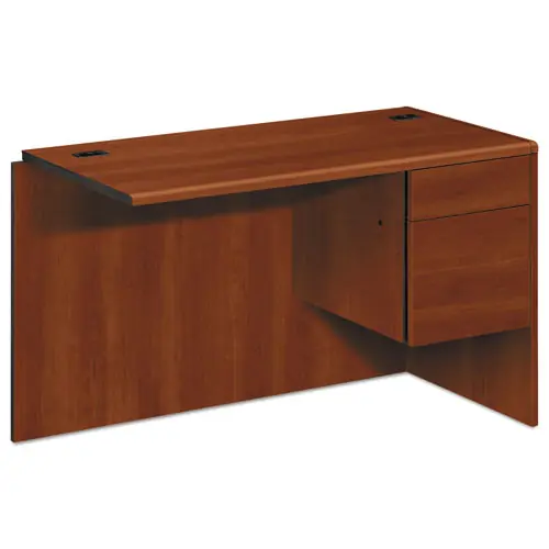HON® 10700 Series "L" Workstation Return, Right 3/4 Pedestal, Cognac, 48"W x 24"D x 29.5"H