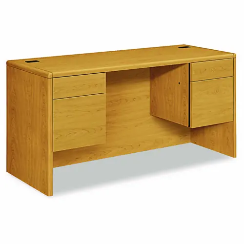 HON® 10700 Kneespace Credenza, 3/4 Height Pedestals, Harvest