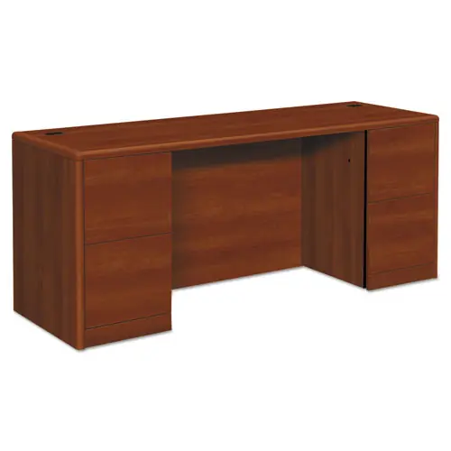 HON® 10700 Kneespace Credenza, Full Height Pedestals, 72w x 24d x 29.5h, Cognac