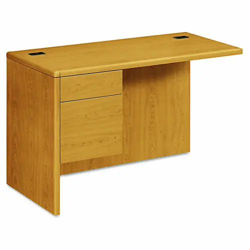 HON® 10700 Series™ "L" Workstation Return with Three-Quarter Height Pedestal on Left