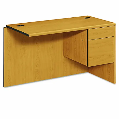 HON® 10700 Series™ "L" Workstation Return with Three-Quarter Height Pedestal on Right