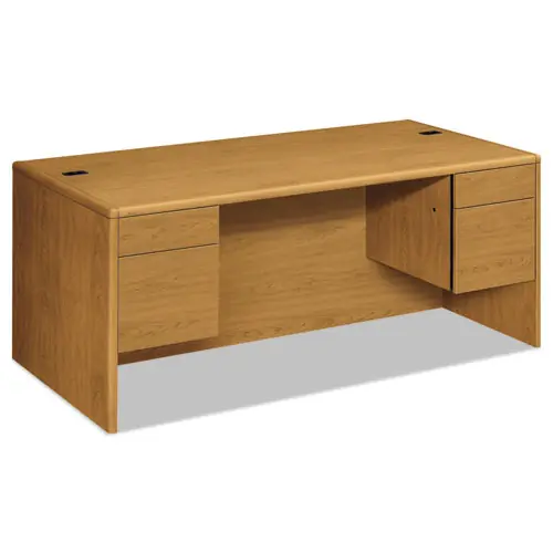 HON® 10700 Series Double Pedestal Desk with Three-Quarter Height Pedestals, Harvest, 72" x 36" x 29.5"