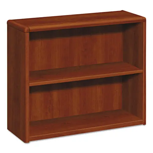 HON® 10700 Series Wood Bookcase, Two-Shelf, 36w x 13.13d x 29.63h, Cognac