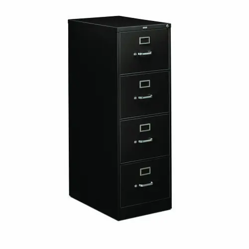 HON® 310 Series Vertical File, 4-Drawer, Legal-Size, Black