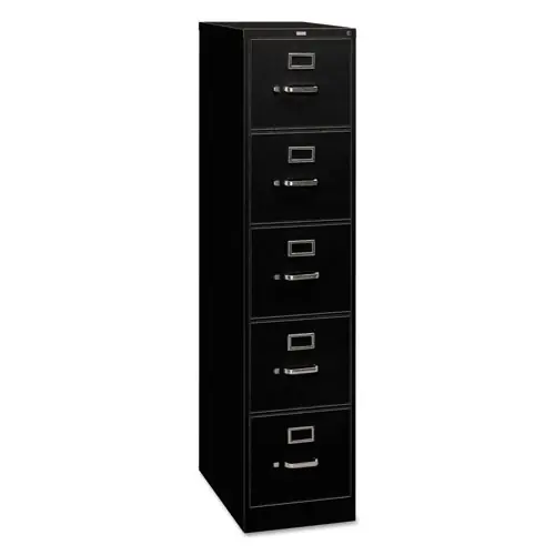 HON® 310 Series Vertical File, 5 Letter-Size File Drawers, Black