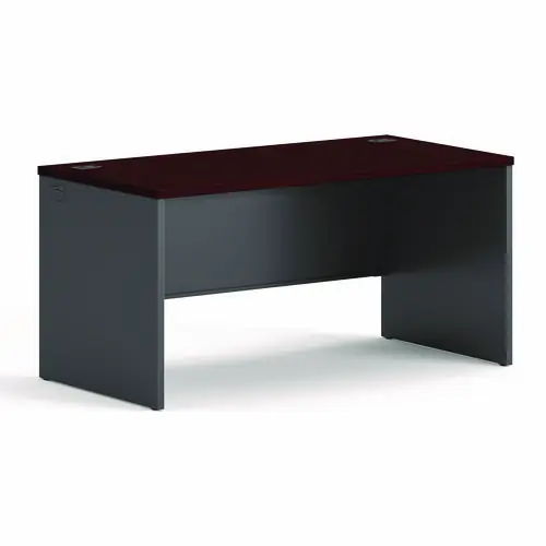 HON® 38000 Series Desk Shell, 60" x 30" x 29.5", Mahogany/Charcoal