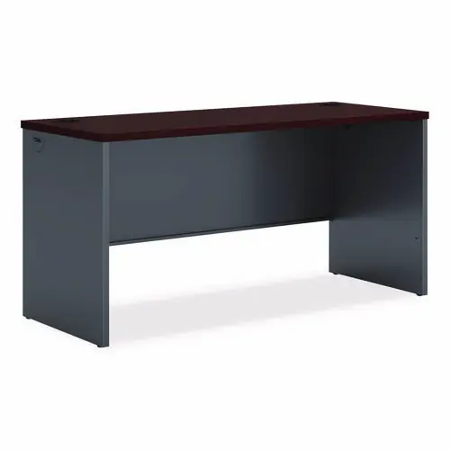 HON® 38000 Series Desk Shell, 60w x 24d x 29.5h, Mahogany/Charcoal
