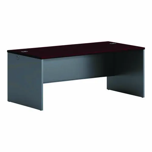 HON® 38000 Series Desk Shell, Mahogany/Charcoal, 72"W x 36"D x 29.5"H