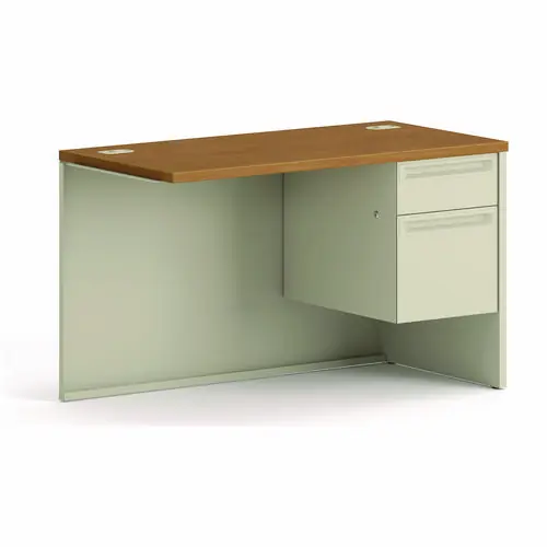 HON® 38000 Series Flush Return, Right, 48w x 24d x 29.5h, Harvest/Putty