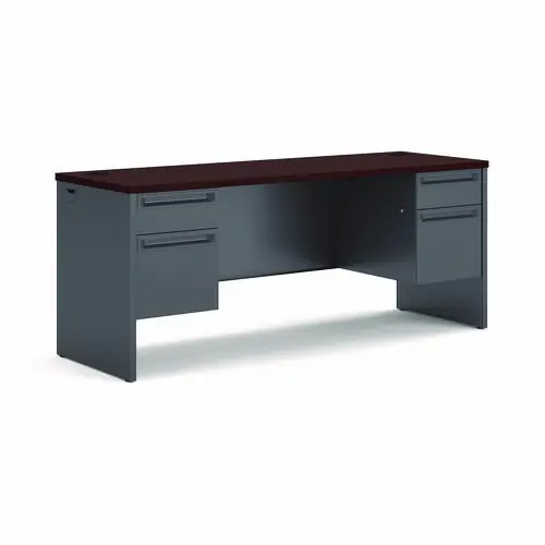 HON® 38000 Series Kneespace Credenza, Mahogany/Charcoal, 72"W x 24"D x 29.5"H