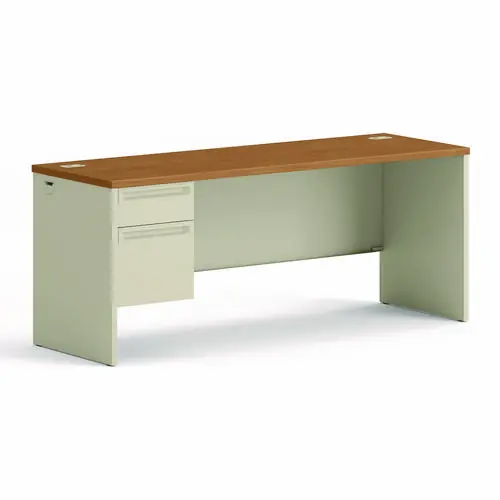 HON® 38000 Series Left Pedestal Credenza, Harvest/Putty