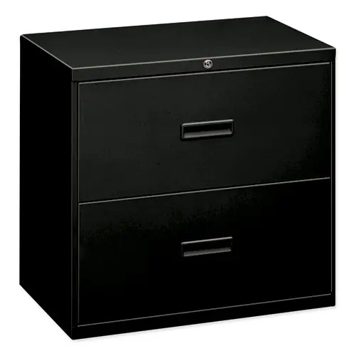 HON® 400 Series Lateral File, 2-Drawer, Black, 30"W x 18"D x 28"H