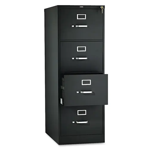 HON® 510 Series Vertical File, 4 Legal-Size File Drawers, Black