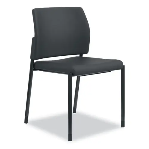 HON® Accommodate Series Guest Chair, Fabric Upholstery, Black Seat/Back, Textured Black Base, 2/Carton