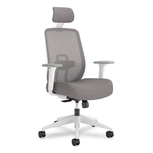 HON® Altern Mesh Mid-Back Task Chair, Gray Seat, Gray/White Back, White Base
