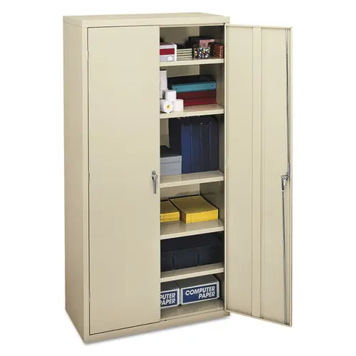 HON® Assembled Storage Cabinet, Putty, 36" W x 18.13" D x 71.75" H