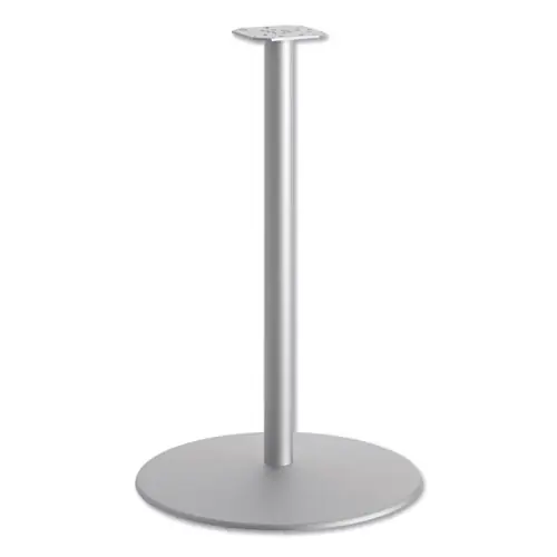 HON® Between Round Disc Base for 42" Table Tops, Textured Silver, 40.79" High