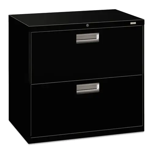 HON® Brigade 600 Series Lateral File, 2 Legal/Letter-Size File Drawers, Black