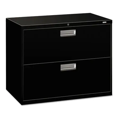 HON® Brigade 600 Series Lateral File, 2-Drawer, Black, 36"W x 18"D x 28"H