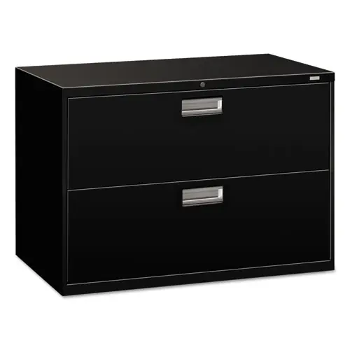 HON® Brigade 600 Series Lateral File, 2-Drawer, Black, 42"W x 18"D x 28"H