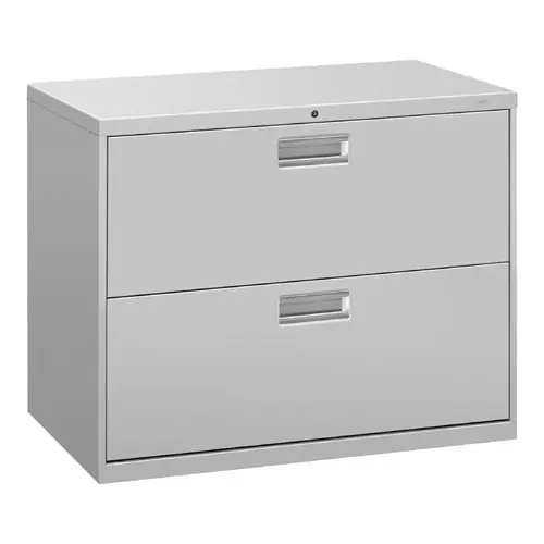 HON® Brigade 600 Series Lateral File Cabinet, 2-Drawer, Light Gray, 36"W x 18"D x 28"H