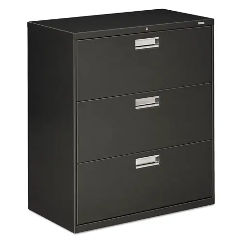 HON® Brigade 600 Series Lateral File, 3 Legal/Letter-Size File Drawers, Charcoal