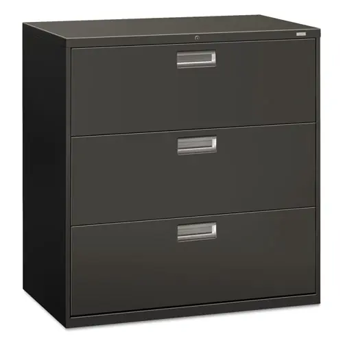 HON® Brigade 600 Series Lateral File, 3 Legal/Letter-Size File Drawers, Charcoal
