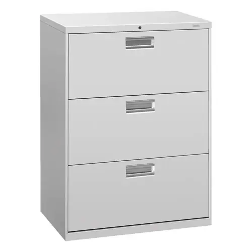 HON® Brigade 600 Series Lateral File, 3 Legal/Letter-Size File Drawers, Light Gray