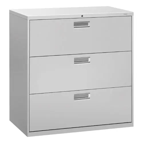HON® Brigade 600 Series Lateral File, 3 Legal/Letter-Size File Drawers, Light Gray