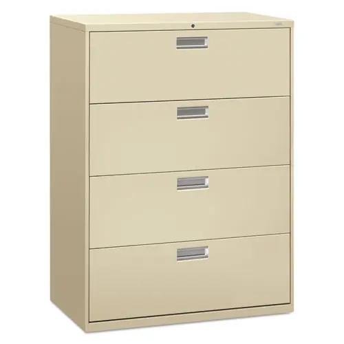 HON® Brigade 600 Series Lateral File, 4 Legal/Letter-Size File Drawers, Putty