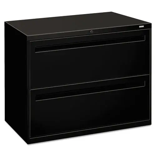 HON® Brigade 700 Series Lateral File, 2-Drawer, Black, 36"W x 18"D x 28"H