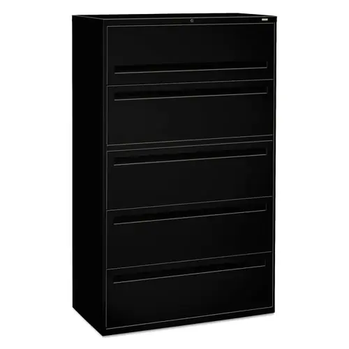 HON® Brigade 700 Series Lateral File, 4-Drawer with File and Posting Shelves, Black, 42"W x 18"D x 64.25"H