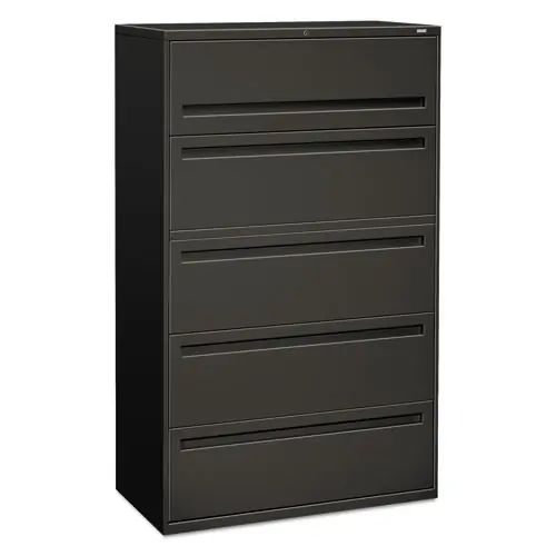 HON® Brigade 700 Series 4-Drawer Lateral File Cabinet with File and Post Shelves, Charcoal, 42"W x 18"D x 64.25"H