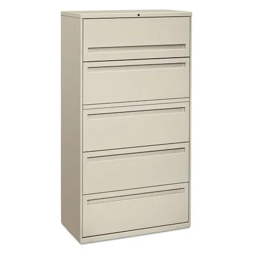 HON® Brigade 700 Series Lateral File with 4 Legal/Letter-Size Drawers, 1 Roll-Out File Shelf, 1 Posting Shelf, Light Gray