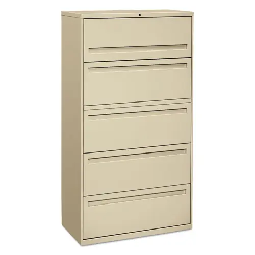 HON® Brigade 700 Series Lateral File Cabinet, 4 Legal/Letter-Size Drawers with File Shelf and Posting Shelf, Putty