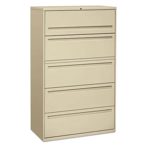 HON® Brigade 700 Series Lateral File - 4 Legal/Letter-Size File Drawers, 1 File Shelf, 1 Posting Shelf, Putty, 42"W x 18"D x 64.25"H