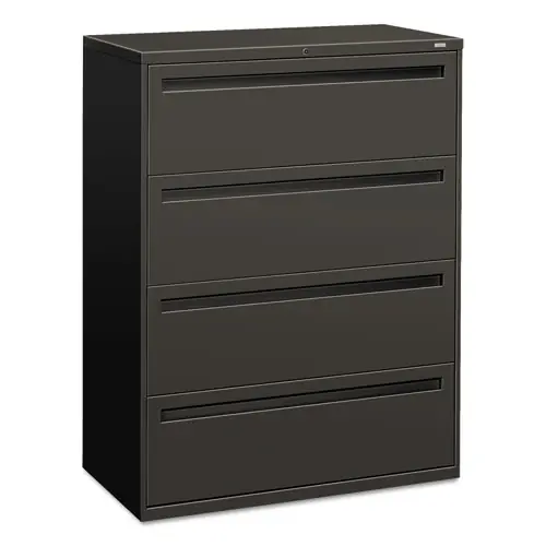 HON® Brigade 700 Series Lateral File, Charcoal, 4-Drawer, 42"W x 18"D x 52.5"H