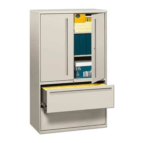 HON® Brigade 700 Series Lateral File, Three-Shelf Enclosed Storage, 2 Legal/Letter-Size File Drawers, Gray
