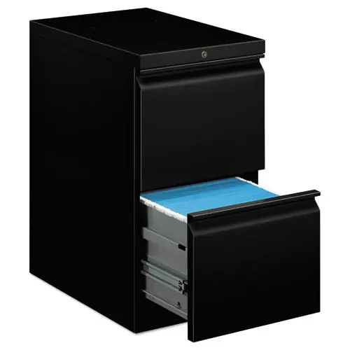 HON® Brigade Mobile Pedestal, 2 Letter-Size File Drawers, Black, 15" x 22.88" x 28"