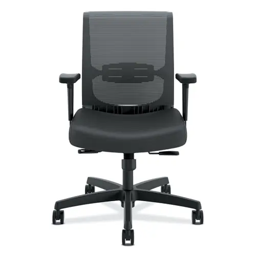 HON® Convergence Mid-Back Task Chair, Synchro-Tilt and Seat Glide, Supports Up to 275 lb, Black