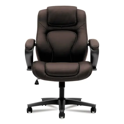 HON® HVL402 Series Executive High-Back Chair, Brown Seat/Back, Black Base