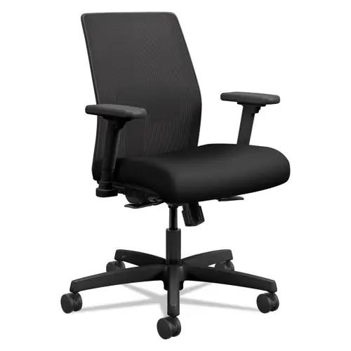 HON® Ignition 2.0 4-Way Stretch Low-Back Mesh Task Chair, Black, 16.75"-21.25" Seat Height, Supports 300 lb