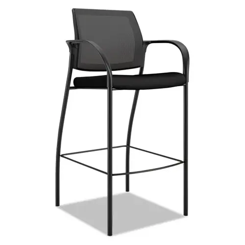HON® Ignition 2.0 Ilira-Stretch Mesh Back Cafe Height Stool, Supports Up to 300 lb, 31" High Seat, Black Seat/Back, Black Base