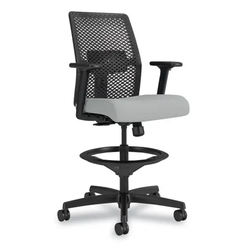 HON® Ignition 2.0 ReActiv Low-Back Task Stool, Flint Seat, Charcoal Back, Black Base, Adjustable Height 22.88"-31.75"