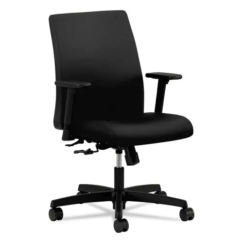 HON® Ignition Series Fabric Low-Back Task Chair, Supports Up to 300 lb, 17" to 21.5" Seat Height, Black