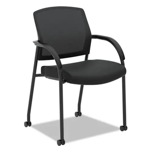 HON® Lota Series Guest Side Chair, Black Seat, Black Back, Black Base