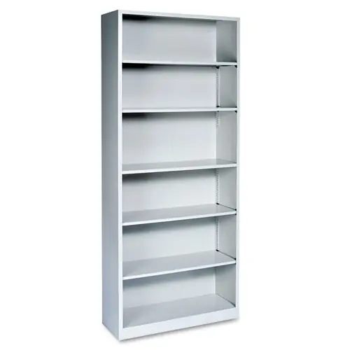 HON® Metal Bookcase, Six-Shelf, Light Gray